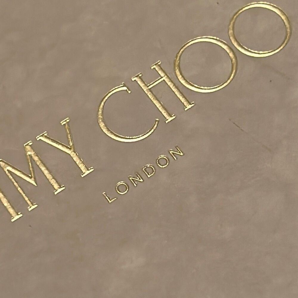 Jimmy Choo Small Square Box Light Gray Gold Lettering Luxury Storage Decor - Picture 10 of 10